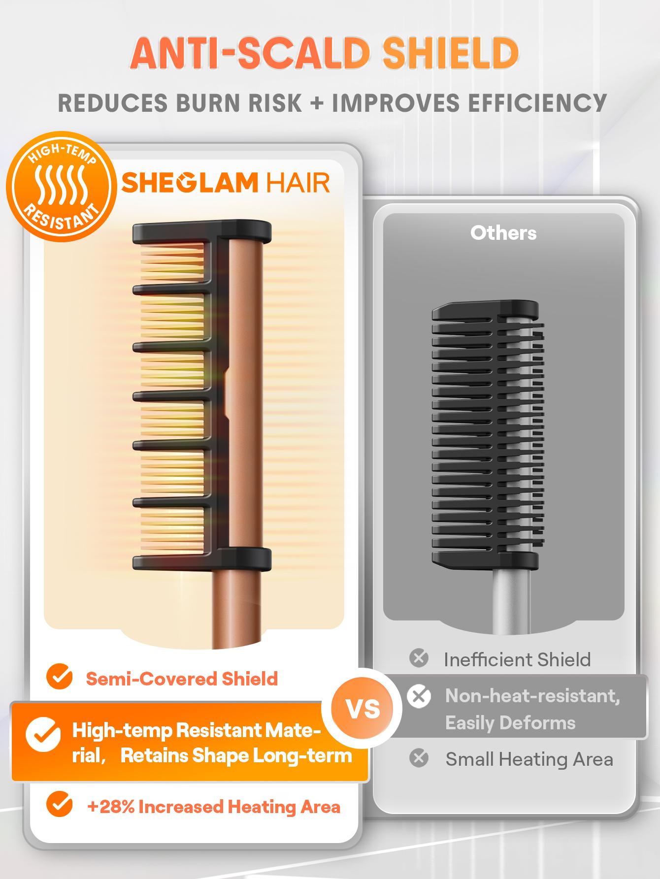 【BOGO SALE】SHEGLAM HAIR Anti Burn Hot Comb for Effortless Straightening