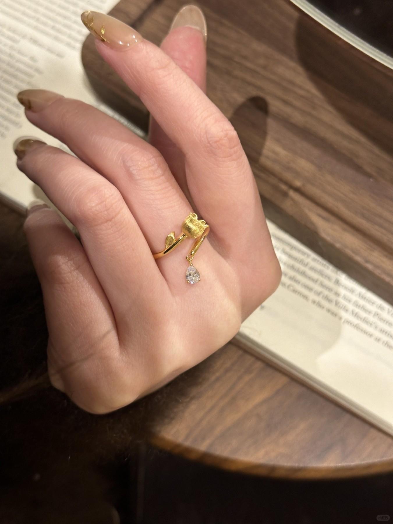 Vintage Teardrop Zircon Orchid Open Ring for Women, Elegant Personalized Party Vacation Ring, Unique Jewelry Gift Idea