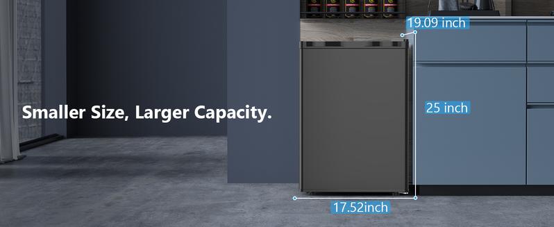 COWSAR 2.6 Cu.Ft Mini Fridge with Freezer, Single-Door Compact Refrigerator, 7 Settings Temperature Adjustable, 2 Removable Shelves, Small fridge for Bedroom, Office, Apartment, Dorm
