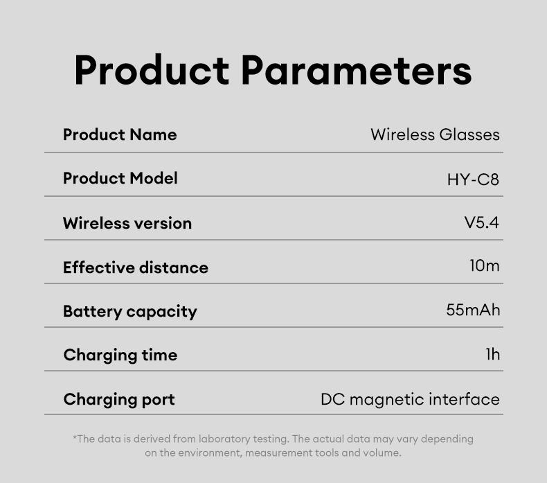 AOC ACN3511 Wearable Smart Glasses, Bluetooth-Compatible Earbud Headphone for Music & Calls, Durable Electronic Audio Glasses, Creative Sports Headset