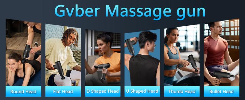 Muscle Massage Gun X6, Deep Tissue Back/Knee/Foot/Neck Massager with 6 Replacement Heads, 30 Speed, LED Display, Portable Massager Device, Perfect Gift Lightweight