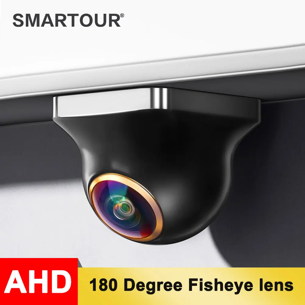 180° Fisheye Lens AHD 1080P/CVBS Switchable Car Reverse Camera - IP68 Waterproof Starlight Night Vision Rear View Camera with 3 Control Wires, Adjustable Parking Lines for Android Car Stereo
