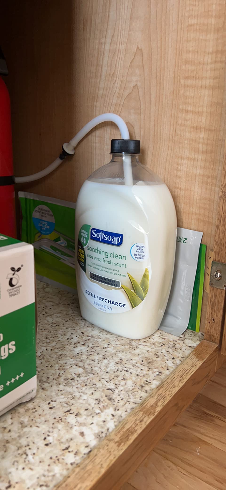 Kitchen Hack - Sink Soap Dispenser Tube Kit, with 47" Tube Hose and Check Valve for Prevent Backflow for Countertop Dispensador De Jabon de Cocina Kitchen Sink Accessories Home Goods Water White Silicone Bottle Container Installation Pump Outdoorfun