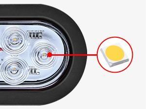 GOOACC 6Inch Oval Trailer Tail Light 4PCS 10LED White Red Stop Turn Signals Reverse Lights w/Surface Mount Grommets Plugs IP67 Waterproof for Truck RV Tractor
