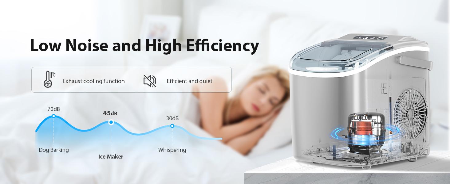 Antarctic Star Countertop Ice Maker Portable Ice Machine with Handle,26Lbs/24H, Self-Cleaning Ice Makers, 9 Ice Cubes Ready in 6 Mins for Home Kitchen Bar Party (Grey)