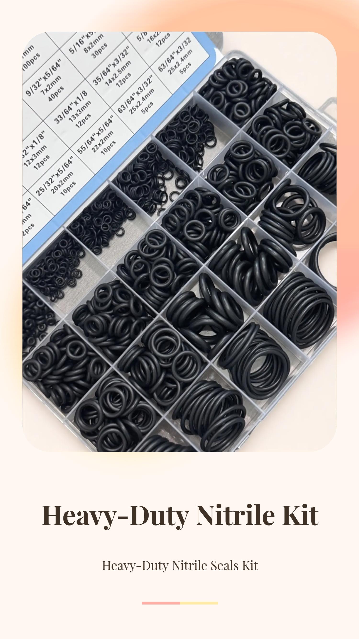 950 pieces of heavy-duty nitrile O-ring and gasket sealing kit (20 sizes, metric and imperial) - multi-purpose black O-ring, suitable for automobiles, pneumatics, pipelines, high-pressure cleaning machines, DIY repairs - batch packaging compatibility
