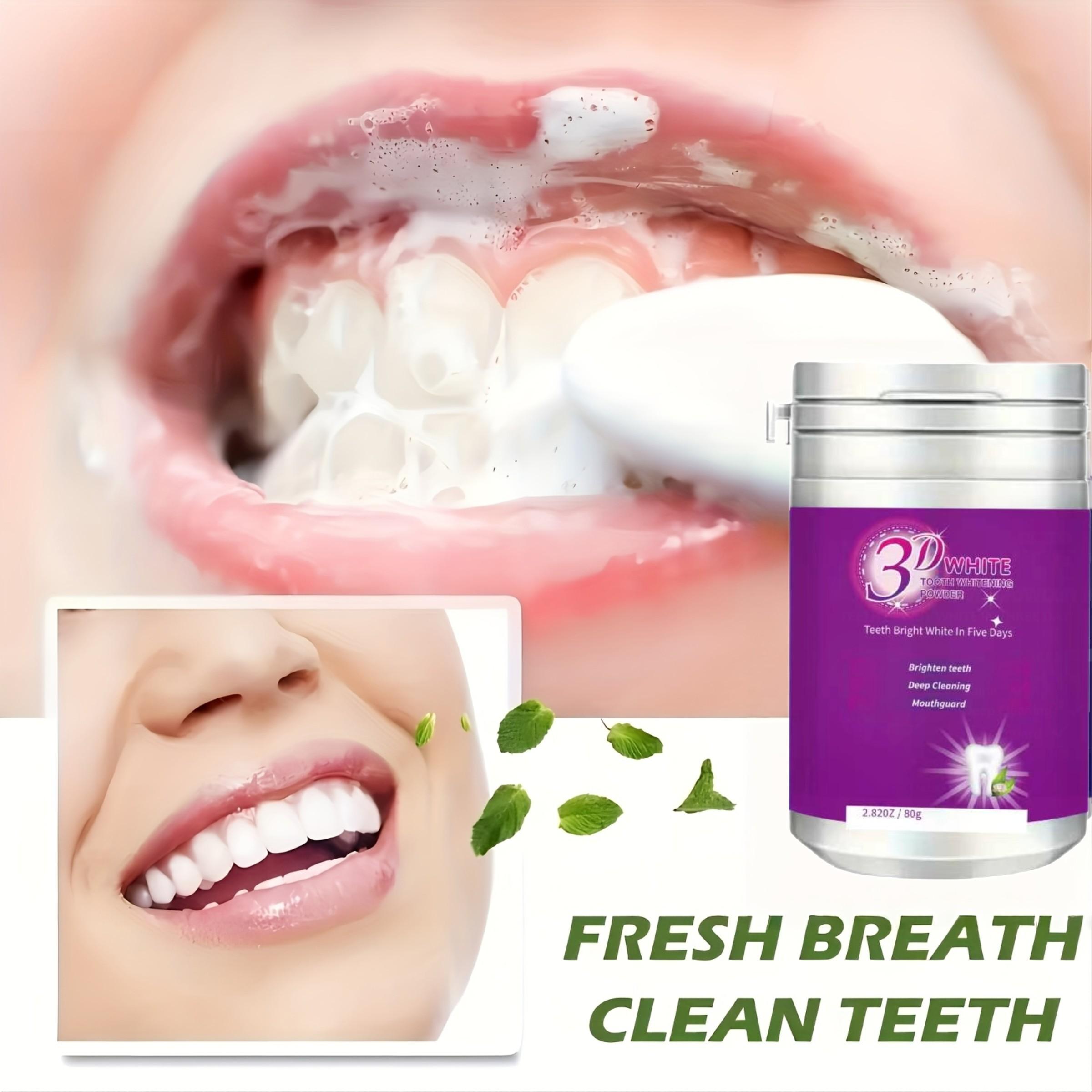 3D Purple Tooth Powder, 3-Day Fast-Acting Stain Remover for Coffee & Tea, Tooth Whitening Powder, Oral, Oral Hygiene, Deep Cleaning, Fresh Breath, with Daily Use for Men & Women, Daily Dental Care, Polished Finish, Brightening Effect