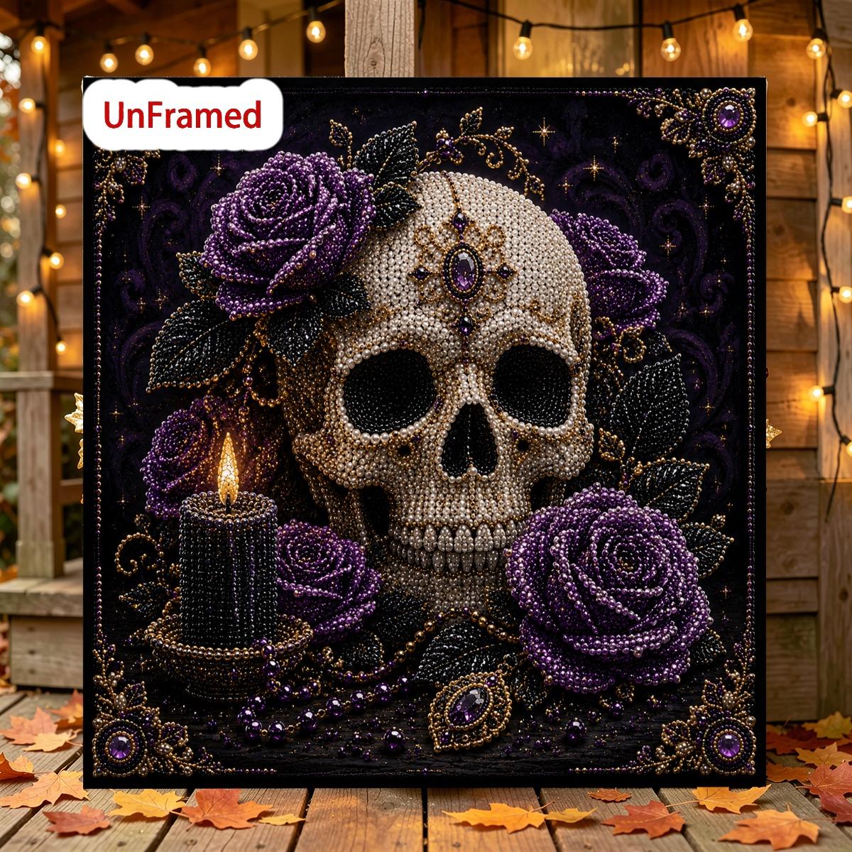Halloween Craft Rhinestone Pearl Painting Kit, DIY Kits, Home Decor, Halloween Decorations—Perfect for All-Season Gifts, Bead Art, Frameless