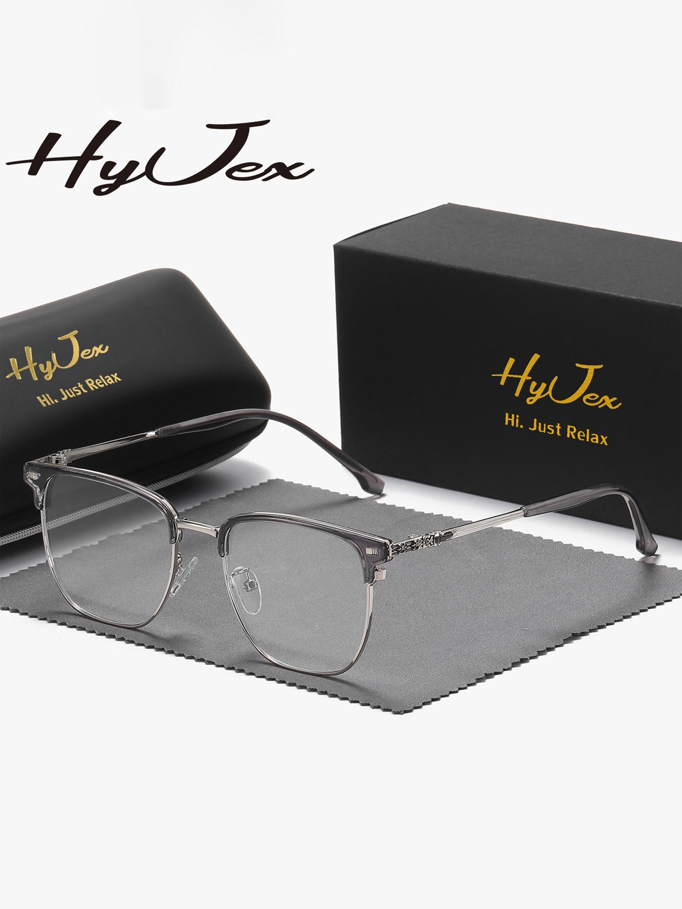 HyJex 1 Piece Unisex Full Frame With Wharp Lines Plaon Glasses Show Intellect Square Frame Plaon Glasses