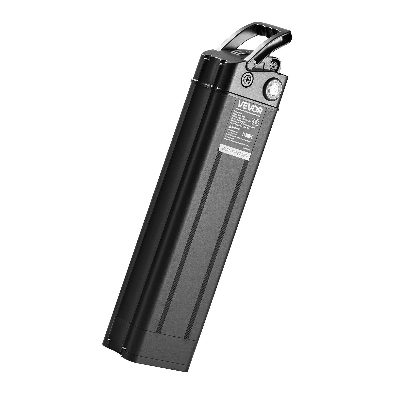 VEVOR Ebike Battery, 48V 15.6Ah Electric Bike Lithium Battery Pack with BMS, 3A Charger and Lock for 1000W E-Bike Motor, Detachable Electric Bicycle Replacement Kit with Indicator & Discharge Socket