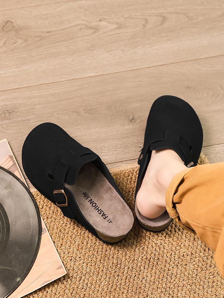 New Lightweight Comfortable Slip-On Couples Half-Enclosed Backless Rubber Sandals, Men's Women's Birkken Shoes, Casual Round Toe Low Top