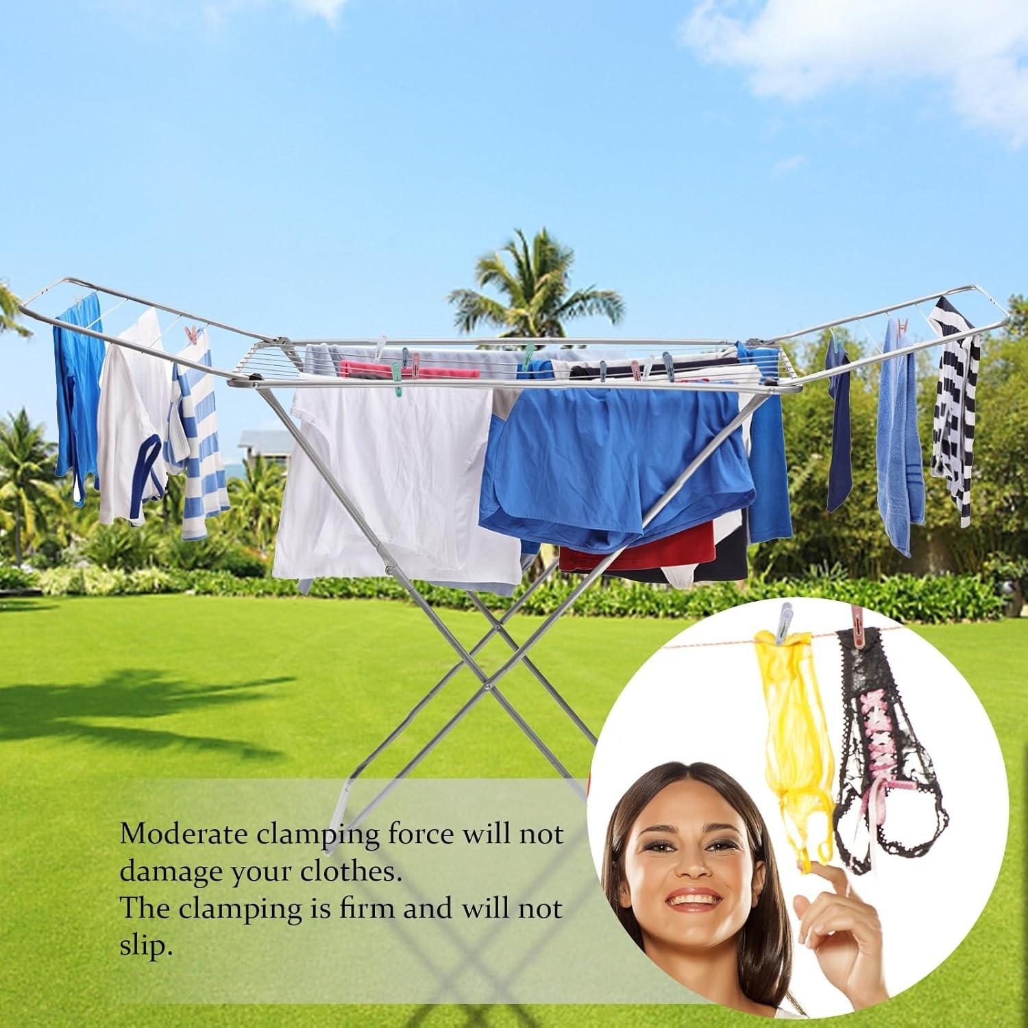 Laundry Clips, 2.0 Inch Spring Clamps, Randomly Selected Colors, Small Size with Storage Bag, Ideal for Laundry & Home Use