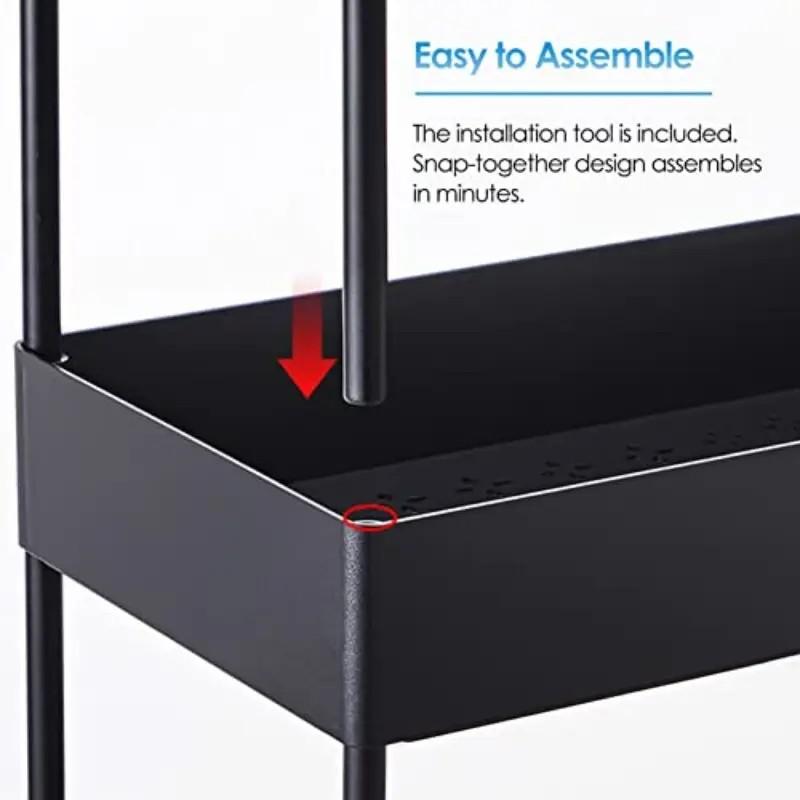 Portable Mobile Storage Trolley - Multi-layer Shelf, Space-saving Practical Trolley for Kitchen, Bathroom, Bedroom and Office, Suitable for Household and Commercial Use, Home Organization, Multi-functional Storage