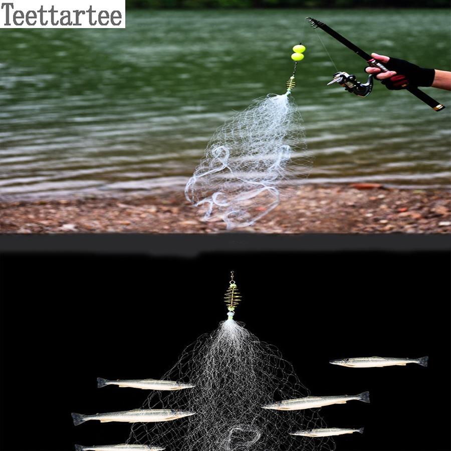 Hand Thrown Fishing Net with Sticky Strip, Spring Handle for Easy Catching, Durable Polyester Mesh, Outdoor Fishing Adventure, Mesh Netting, Fishing Gear