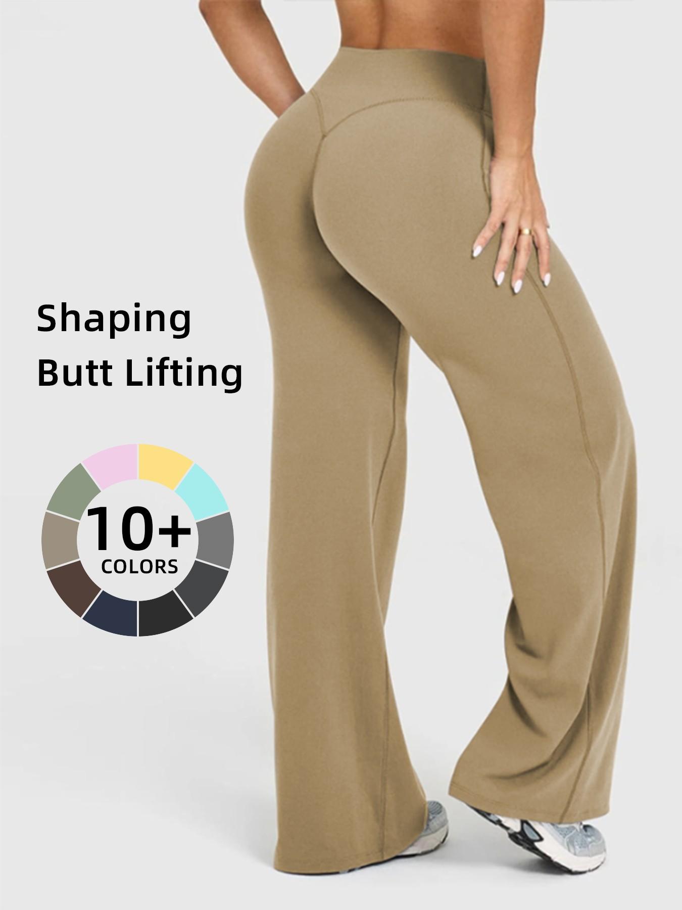 Women's High Waisted Elastic Loose Fit Straight Leg Pants, Butt Lifting Outdoor Casual Pants, Suitable for Yoga and Pilates, Comfortable Daily Wear