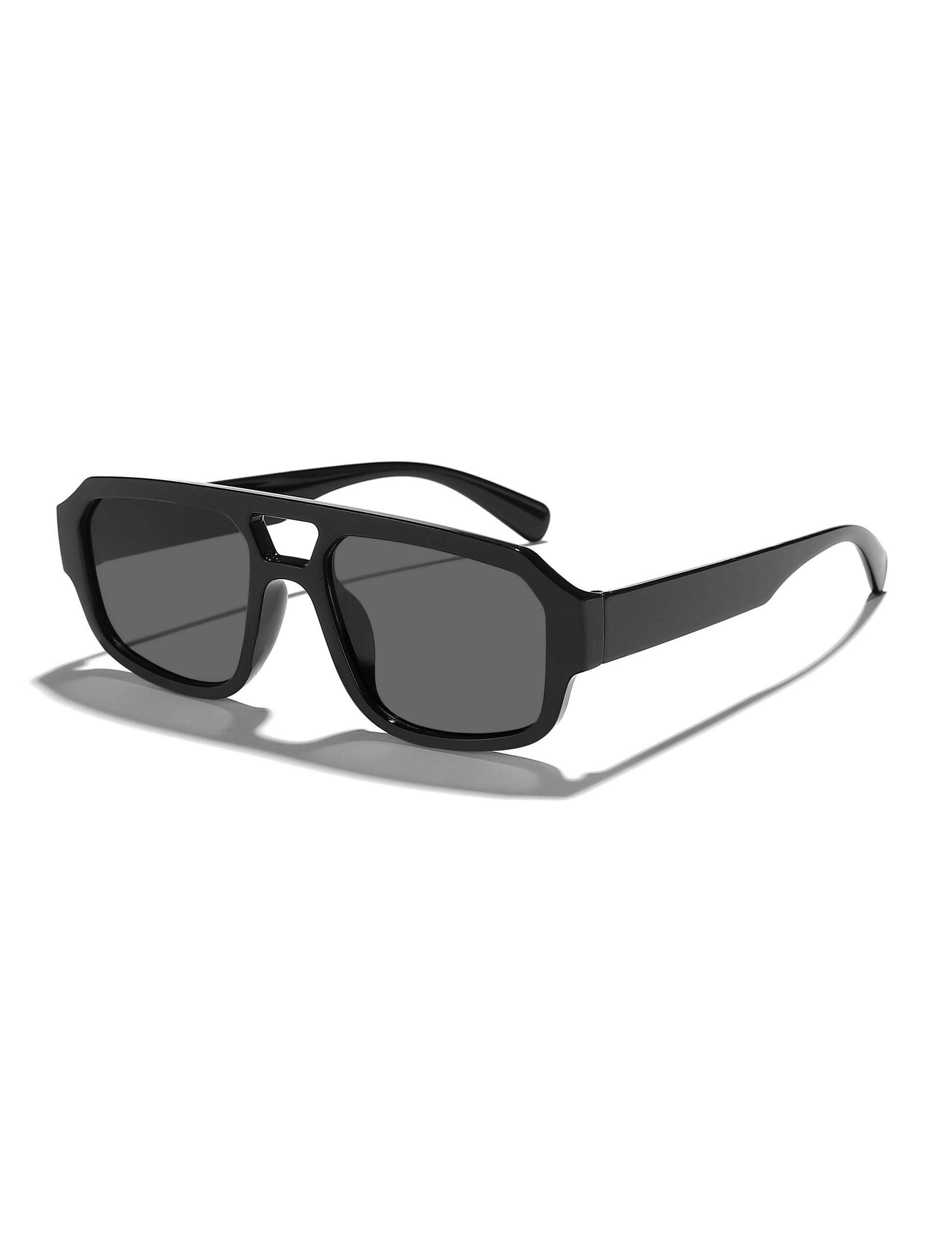 Unisex Large Frame Sunglasses, Casual All-Over Print Design, PC Material, Decorative Lens, Perfect for Daily Wear & Leisure