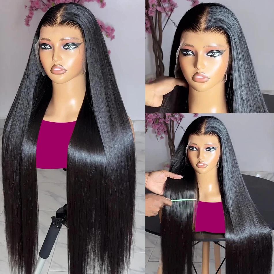 Bling Hair 180 Density Straight Lace Front Wigs Human Hair 13x6 HD Lace 13x4 Transparent Frontal Wigs Pre Plucked For Black Women