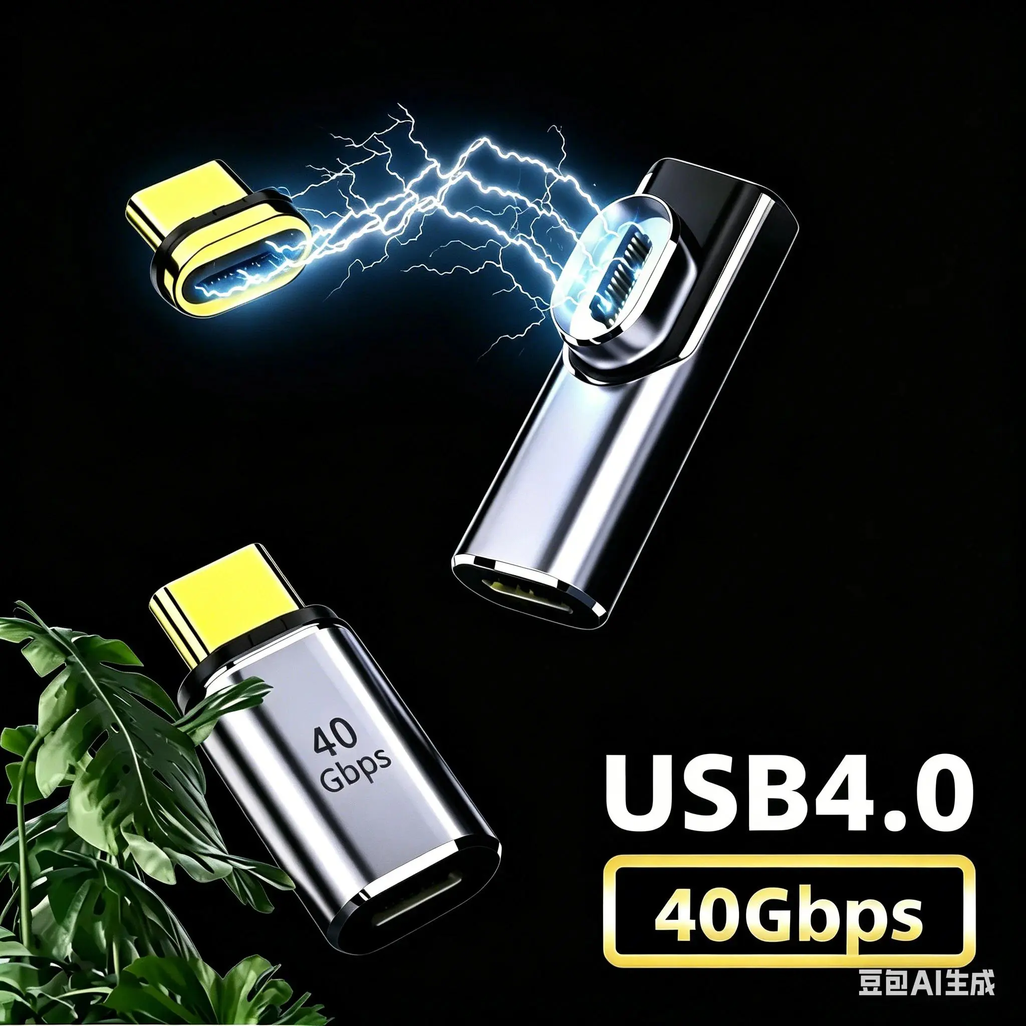 USB4.0 Thunderbolt3 Magnetic Adapter USB C To Type C 40Gbps 100W Fast Charging Magnet Converter Cable 8K@60Hz USB Type C Adapter