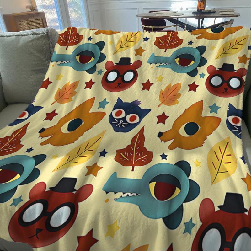 Flannel blankets Night in the Woods Fall Smooth blanket Plush blanket soft cartoon print bedspread sofa blanket