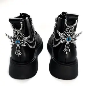 1pc Titanium Steel Shoe Chain Metal Entagram Pendant Women Shoes Decoration Accessories Boots Shoe Party Diy Jewelry