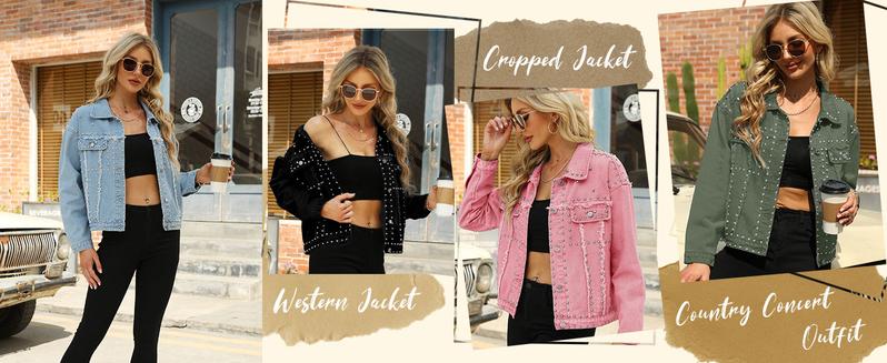 Naeduo Women's Button Down Bomber Jacket Drop Shoulder Short Cropped Coat Outwear