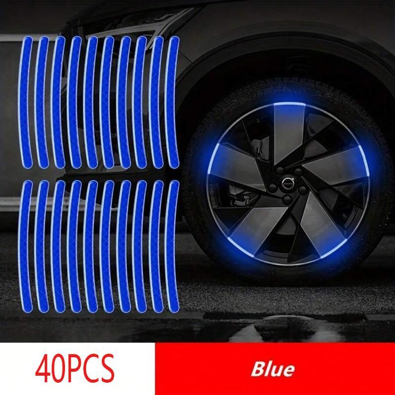 40Pcs High-Visibility Car Wheel Reflective Stickers, Night Safety Decals