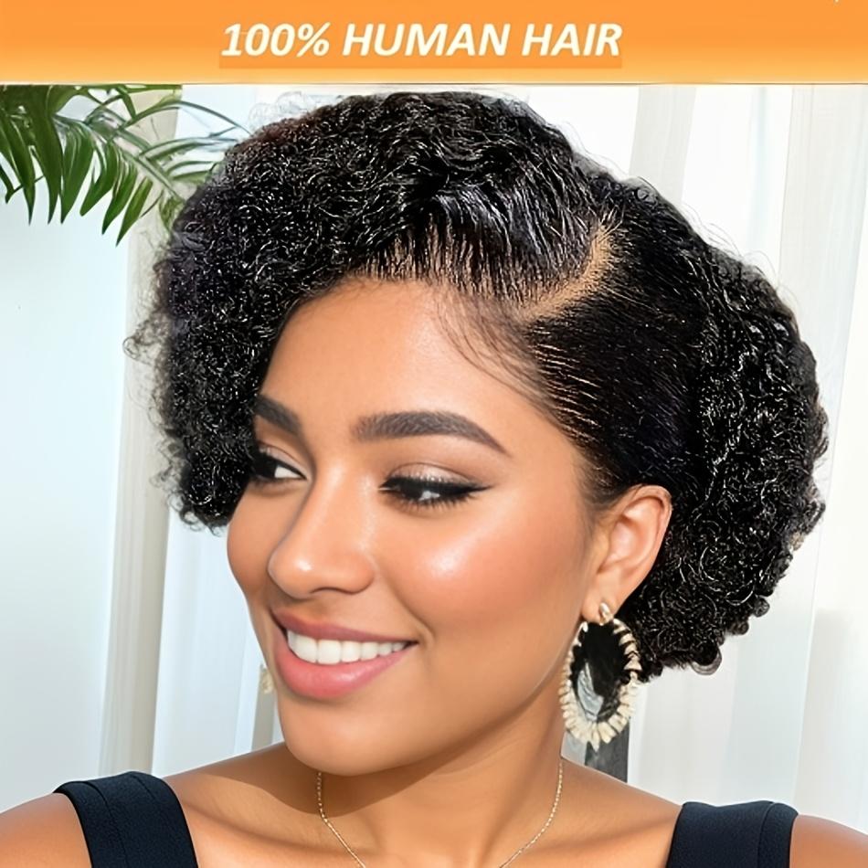 Chic Short Pixie Cut Curly Wave Wig For Women 6INCH 13X4X1 T-Part Lace Front 200% Density Remy Human Hair Natural Black Dealsforyoudays TikTokShopBlackFriday