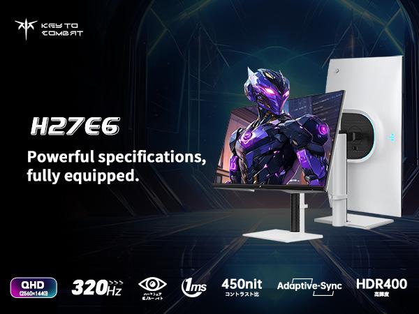 KTC 27" 2K Native 300Hz HDR400 Fast IPS White Gaming Monitor, QHD 2560*1440 Supports OC 320Hz, GTG of 1ms, 144% sRGB High Brightness 450cd/㎡, Low Blue Light, Flicker-Free, Original Rotatable Stand, VESA Wall Mount Compatible, H27E6