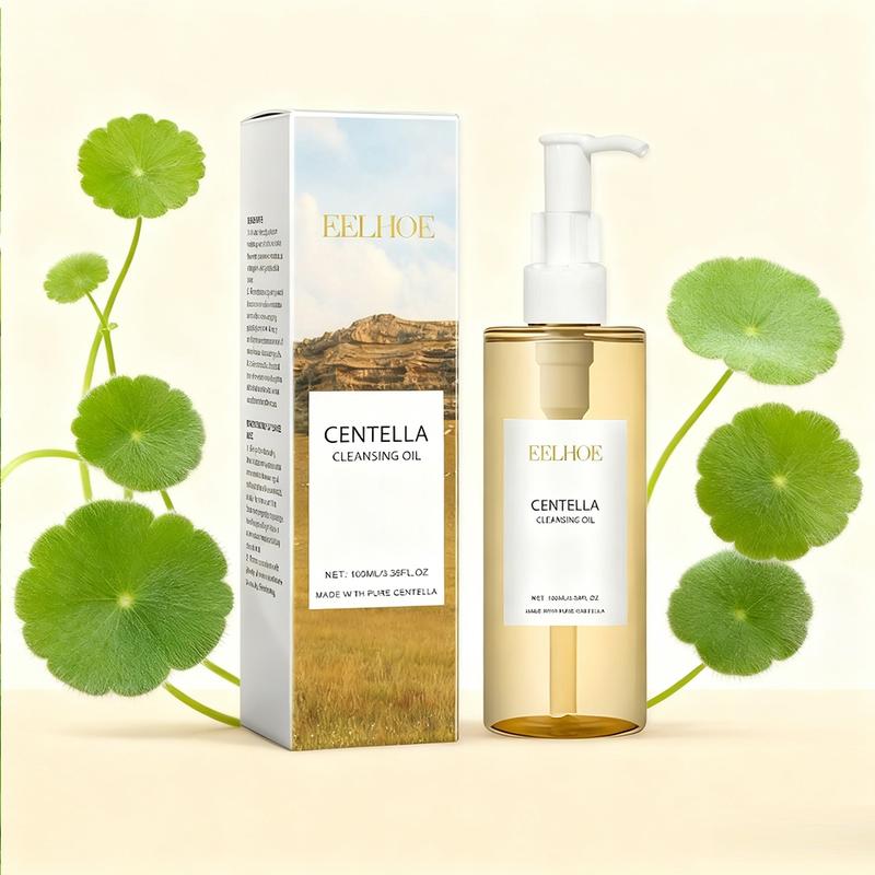Centella Makeup Removal Cleansing Oil, suitable for all skin types, moisturizing makeup remover containing snow grass extract and hyaluronic acid, refreshing and gentle facial and lip makeup remover, eye and lip makeup remover, Liquid Cleanse