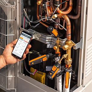 115i Clamp Meter - Amp Clamp for Heating & Cooling Systems - HVAC Thermometer for in-Pipe Measurements & -58° to 302°F Measurement Range - HVAC Temperature Probe with Bluetooth & App Operation 115i Clamp Meter - Amp Clamp for Heating & Cooling Systems - HVAC Thermometer for in-Pipe Measurements & -58° to 302°F Measurement Range - HVAC Temperature Probe with Bluetooth & App Operation