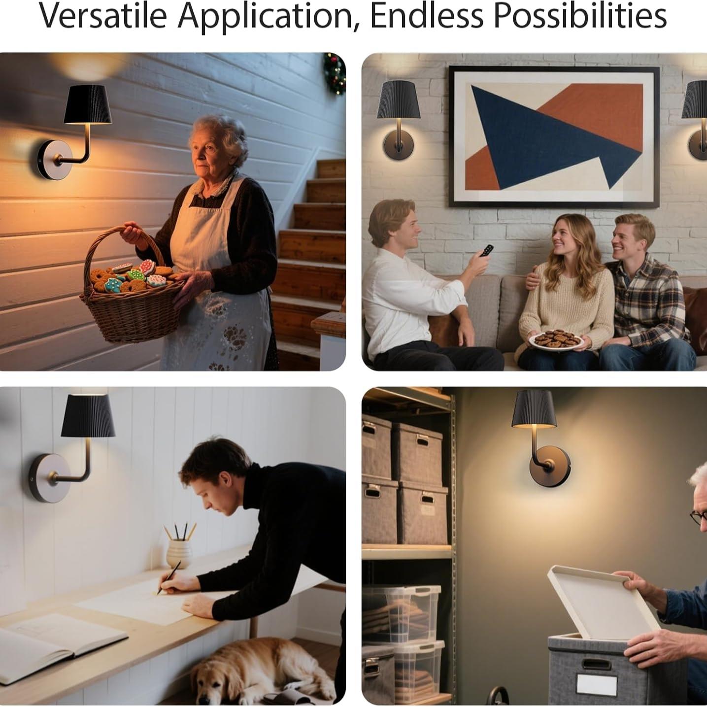 Modern Wireless Wall Light with Remote Control, Rechargeable Lithium Battery, 3 Color Modes, Matte Surface, Indoor Wall Lighting, Home Decor Light