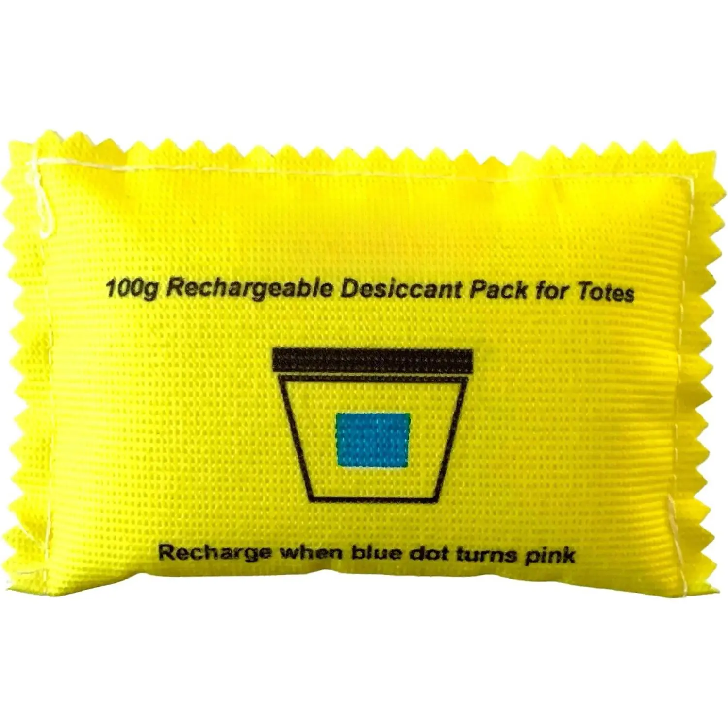 Rechargeable Desiccant Pack, Color Indicating Silica Gel  Absorber for Storage Bins, , Suitcases &  Printer Filament, 100g