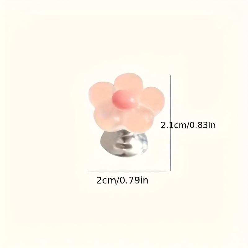 1/2pcs-Easy to press, cute and charming cartoon flower toilet flush handle, stylish bathroom accessory, elegant, suitable for long nail care