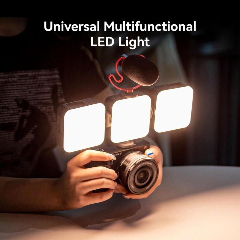 SmallRig P96 LED Mini Ring Light, Video Light,96 LED beads for Photography Video Lighting, Rechargeable 2200mA CRI 95 + 2700-6500K w 3 cold shoes Christmas gifts  Portable Camera Accessories Videography Equipment Vlogging Kit