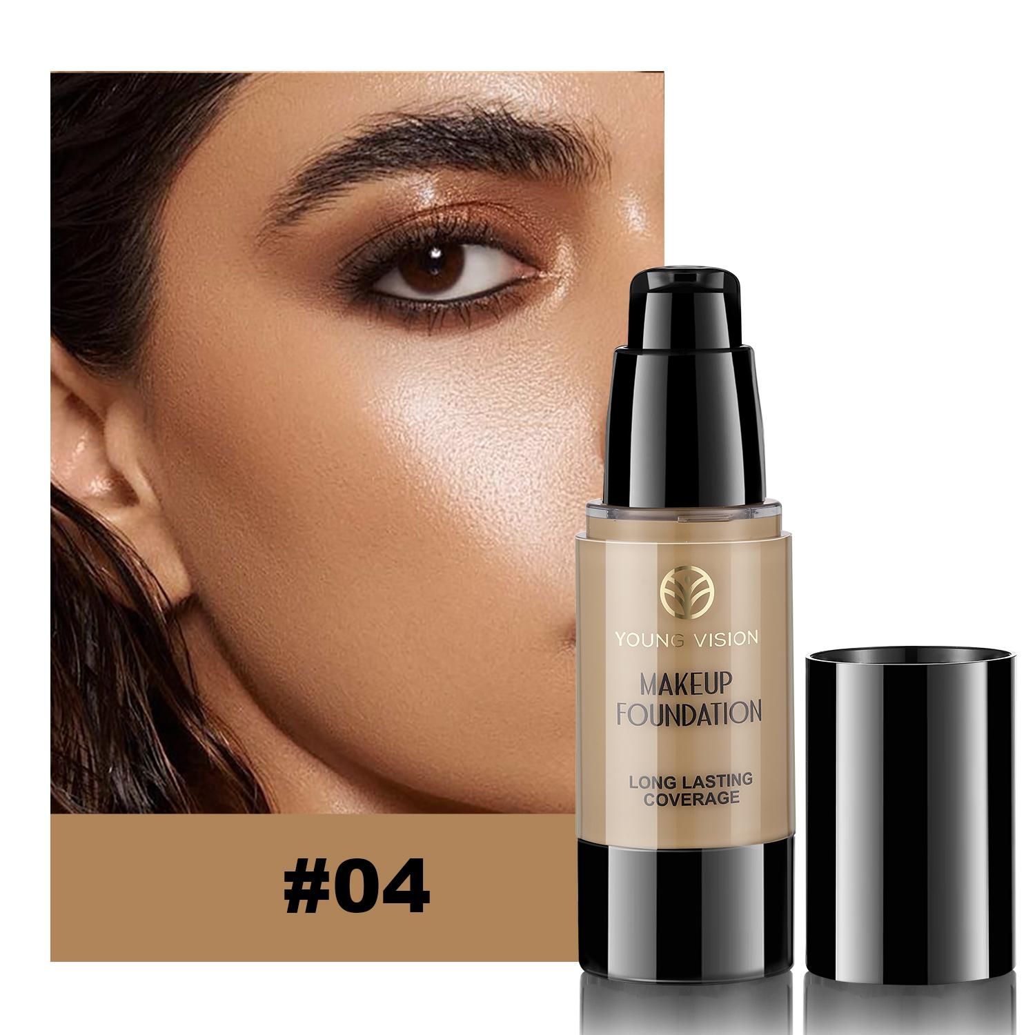 YOUNG VISION High Coverage Moisturizing Hydrating Liquid Foundation Makeup, Lightweight and Non-Heavy, Flawless Finish, Suitable for All Occasions