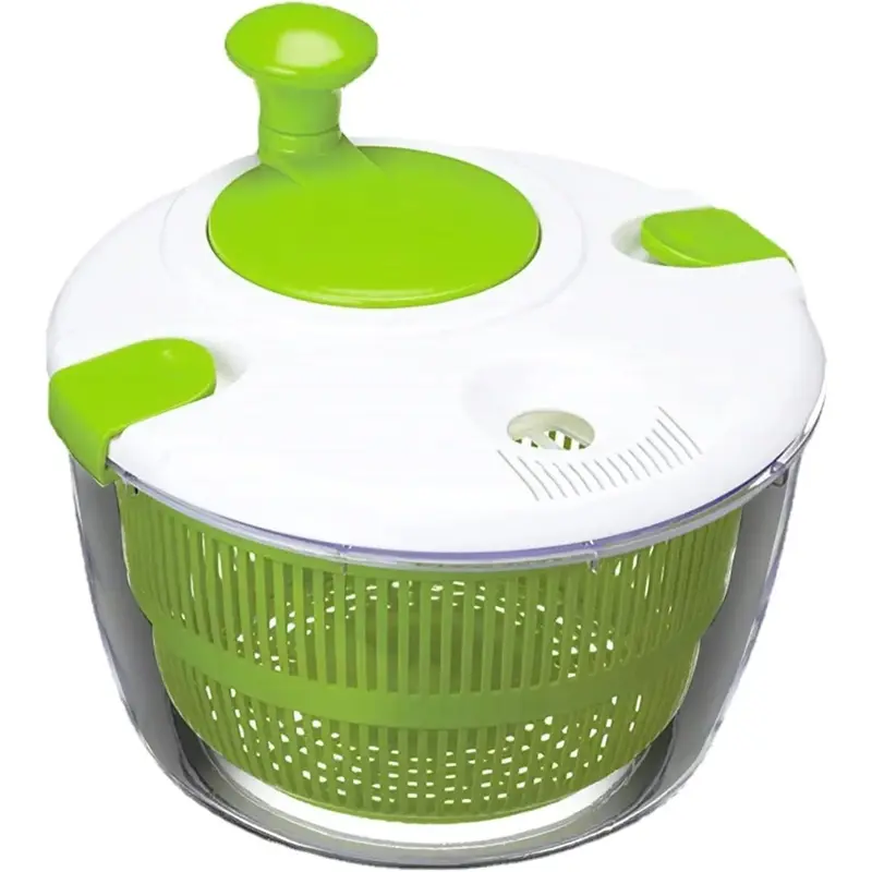 5L Round Plastic Kitchen Washing Drainer - Multi-Use Salad Spinner, Vegetable Dryer, Colander for Fruit, Lettuce Pasta
