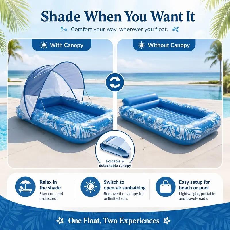 Inflatable Water Hammock, Foldable Striped Floating Bed, Inflatable Float Chair, Pool Party, Beach Fun, Relaxing Water Lounger, Inflatable Pool Floats, Pool Floaties