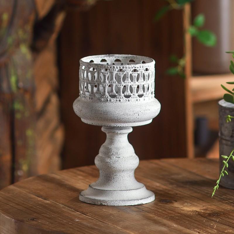 Vintage Distressed Candle Holder, American Industrial Style, Romantic Candlelight Dinner Decor, Nostalgic Guesthouse Display Idea