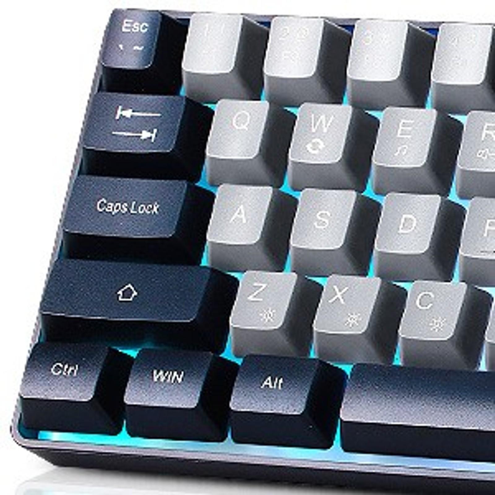 Wired 60% Mechanical Gaming Keyboard, 68-Key Compact RGB Backlit Mini Office Keyboard with Red Switches for PC, Laptop, Mac (Grey and Black)Gift