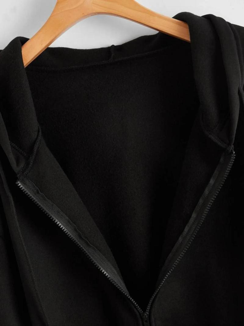 Cross Embellished Zip - Up Hoodie and Track Pants Set, Edgy Streetwear, TikTok - Trending Fashion, Streetwear Tracksuit Set