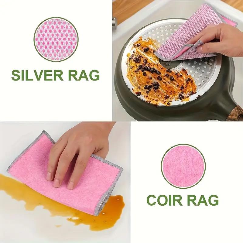 Multi-Purpose Steel Wire Dishwashing Cloth, Wiping Cloth, Scratch-Free, Odorless, Wet & Dry Use, Kitchen Cleaning Sponge for Dishes and Stove