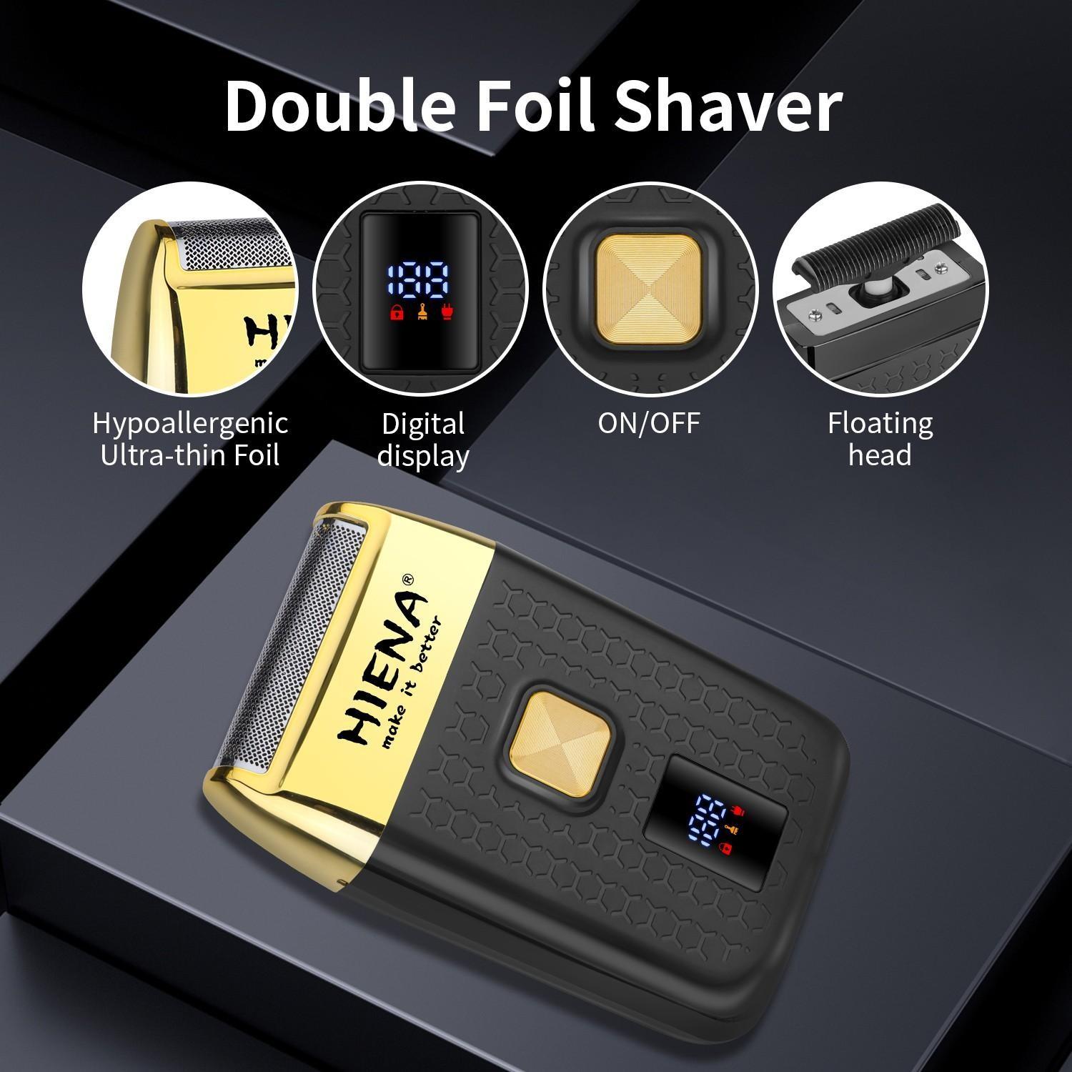 HIENA 3-in-1 Cordless Grooming Kit｜USB Fast Charge, Adjustable Blade & Multi-Size Combs for Hair, Beard & Body Trimming. Perfect for Home, Travel & Daily Styling. An Ideal Gift for Men