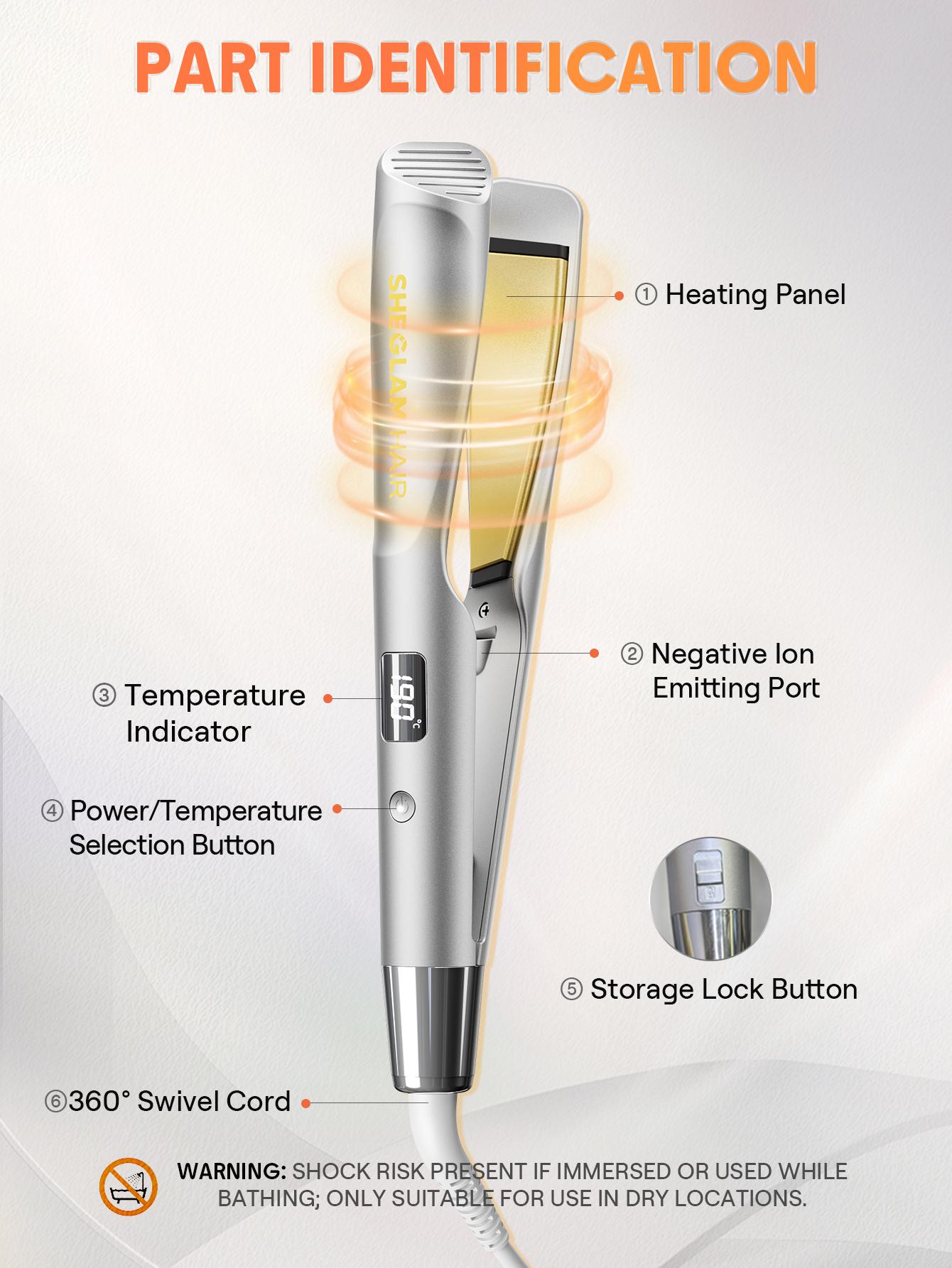 【BOGO SALE】SHEGLAM HAIR Sleek Chic Twist Kiss Flat Iron-US Plug-Effortlessbeauty- Coachella