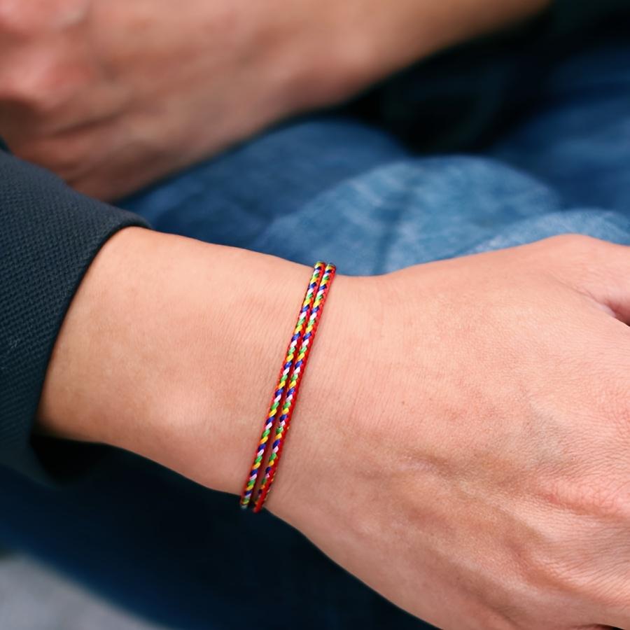 Handmade Adjustable Friendship Bracelet for Men, Featuring a 2Mm Thin String in 4 Colors, Grade A Charm, Perfect As a Gift for Your Boyfriend