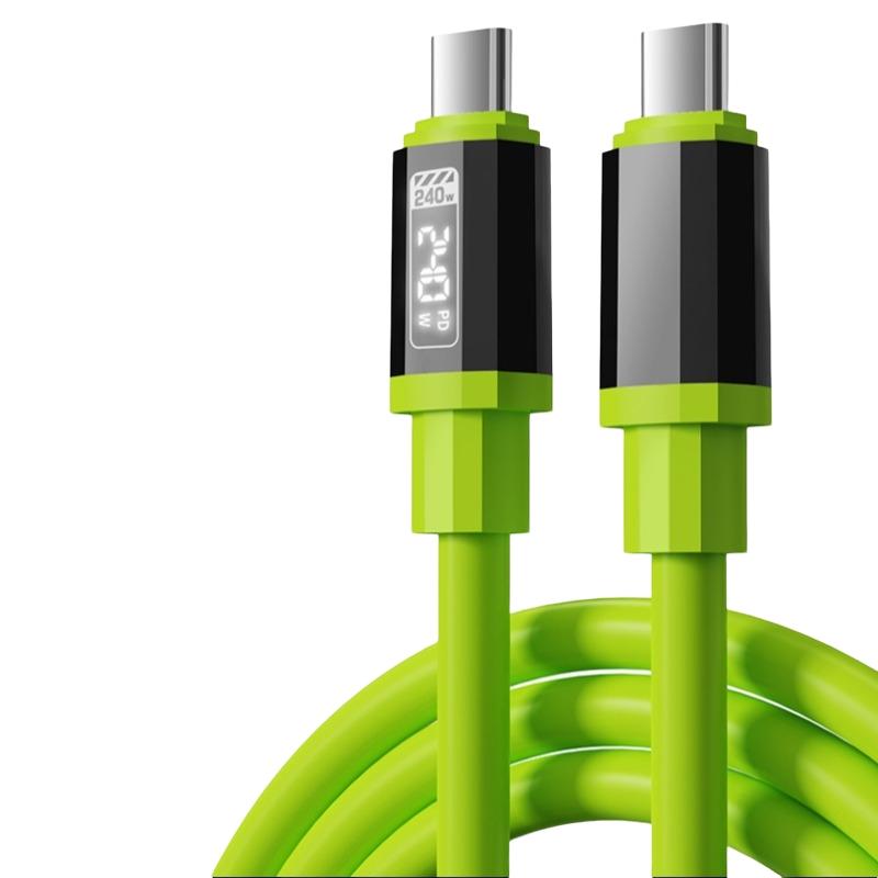 240w PD Fast Charging Cable, Dual Type-C Quick Charge Data Cable, Soft Silicone for Apple/samsung/huawei, Multi-Device Sync