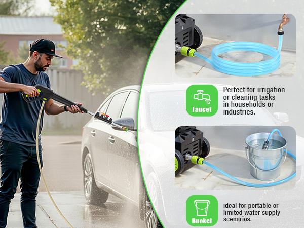 Electric Pressure Washer, 2600 PSI 2.4 GPM Power Washer with 4 Nozzles & Foam Cannon, for Driveways, Cars, Fences, Decks, Patios & Outdoor Cleaning Hose Home