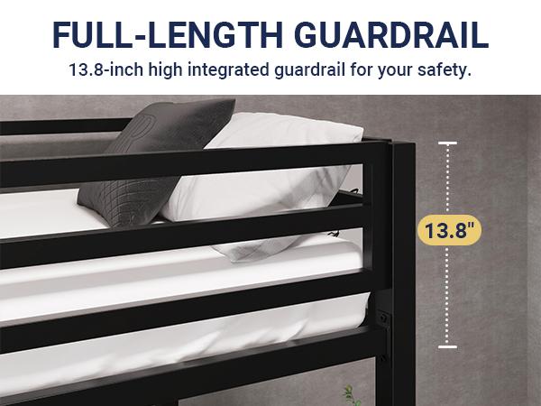 Allewie Twin Metal Loft Bed - 【Frame Only No Mattress】Full-Length Guardrail & Space-Saving Design for Dorm, Black/White/Apple Green, #TikTokShopBlackFriday #Christmas Gifts