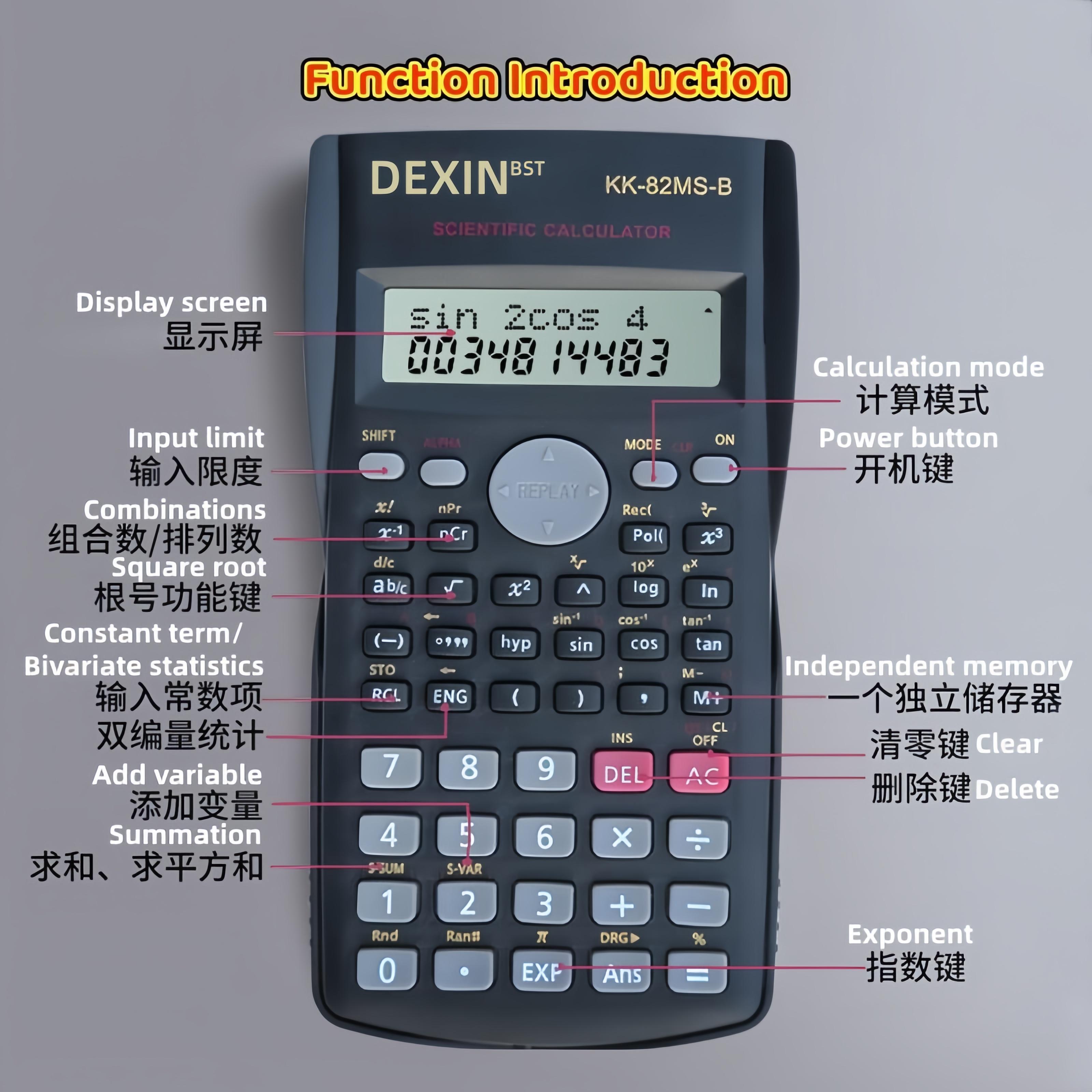 Scientific Calculator, Multifunctional Statistics, Math Physics Chemistry Exam Design, Battery Not Included, Buy Locally, Office Supplies