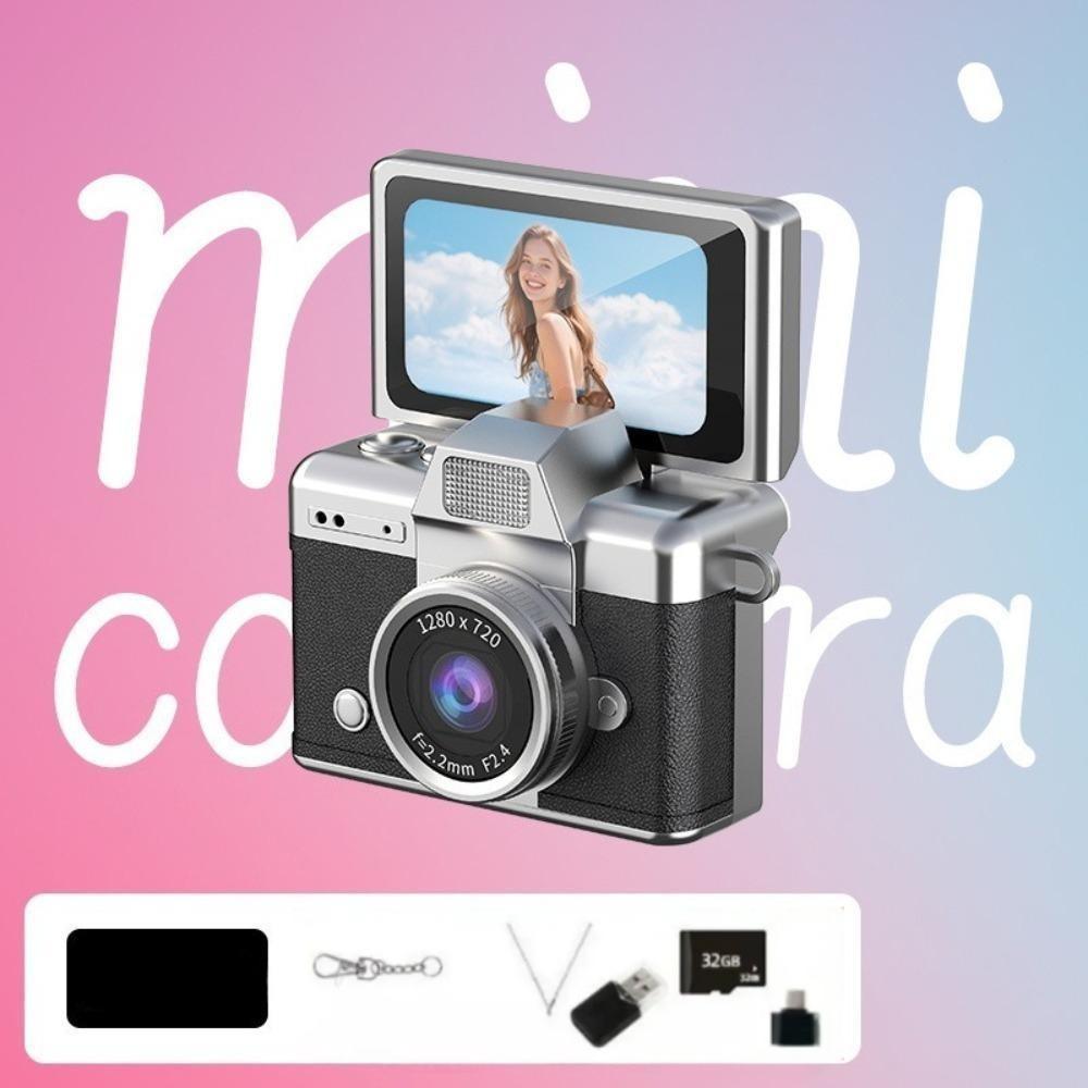 CCD Flip Screen Keychain Camera! Full Set with 32GB Storage, Reader & Adapter. Capture HD Moments Anytime. Cute, Portable, Ideal Christmas Surprise!