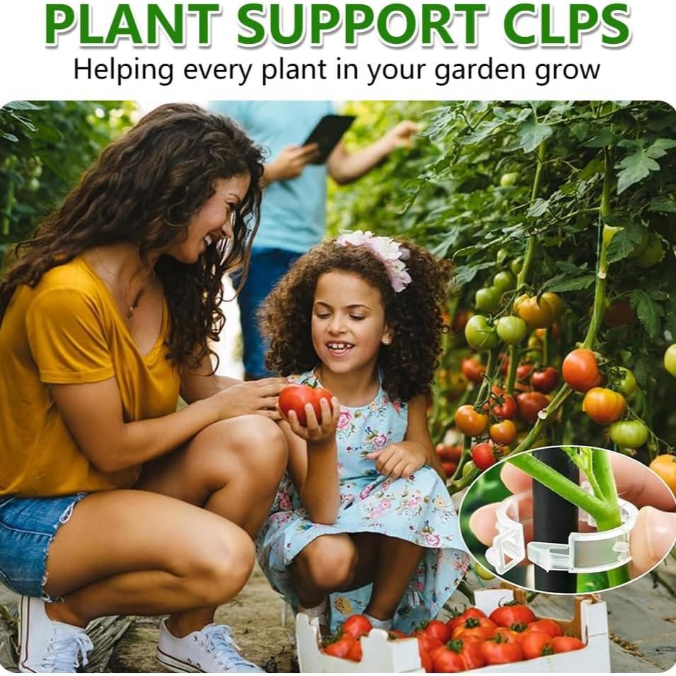 Plant Support Clips, Vegetables Plants, Garden Clips to Grow Upright Makes Plants Healthier, Greenhouse Garden Clips to Keep Plants Upright & Healthy